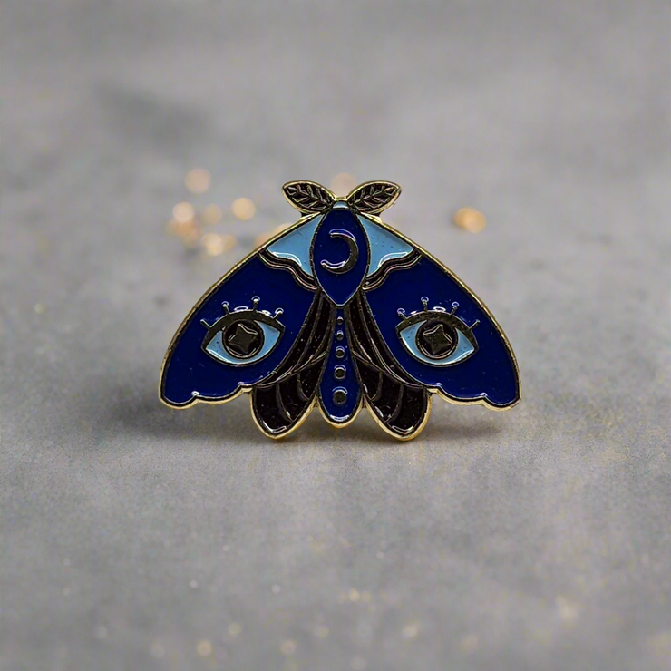 Lunar Garden Moth Enamel Lapel Pins