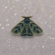 Lunar Garden Moth Enamel Lapel Pins