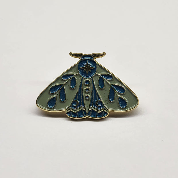 Lunar Garden Moth Enamel Lapel Pins