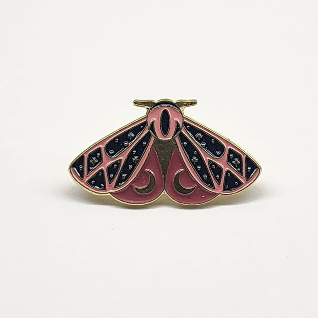 Lunar Garden Moth Enamel Lapel Pins