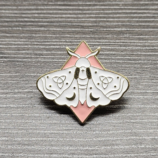 Lunar Garden Moth Enamel Lapel Pins