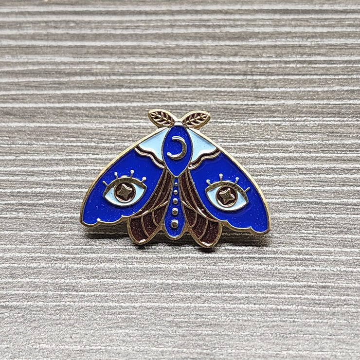 Lunar Garden Moth Enamel Lapel Pins