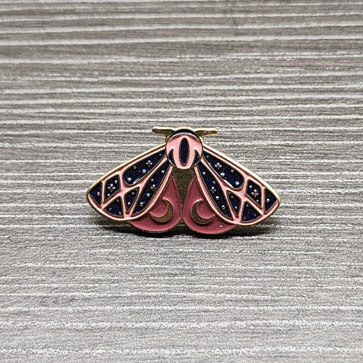 Lunar Garden Moth Enamel Lapel Pins