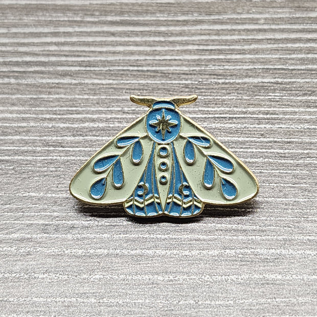 Lunar Garden Moth Enamel Lapel Pins