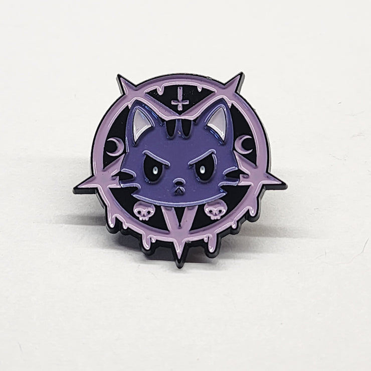 Purple Pentagram Kitty Enamel Lapel Pin