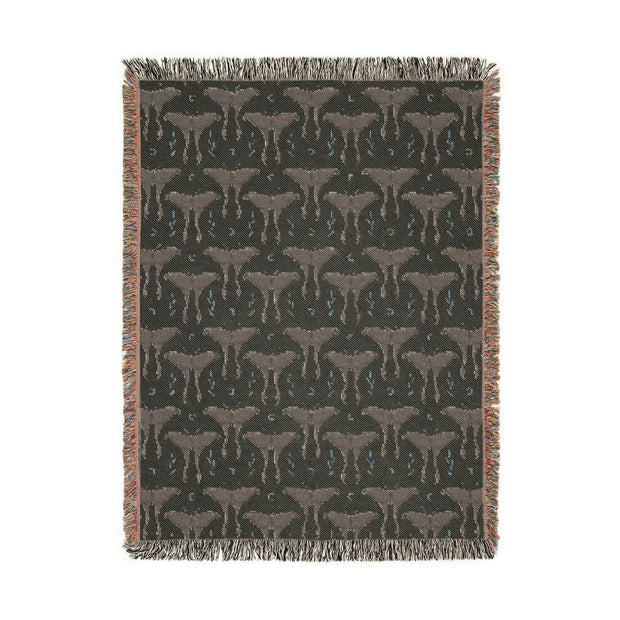 Luna Moth 100% Cotton Woven Throw Blanket
