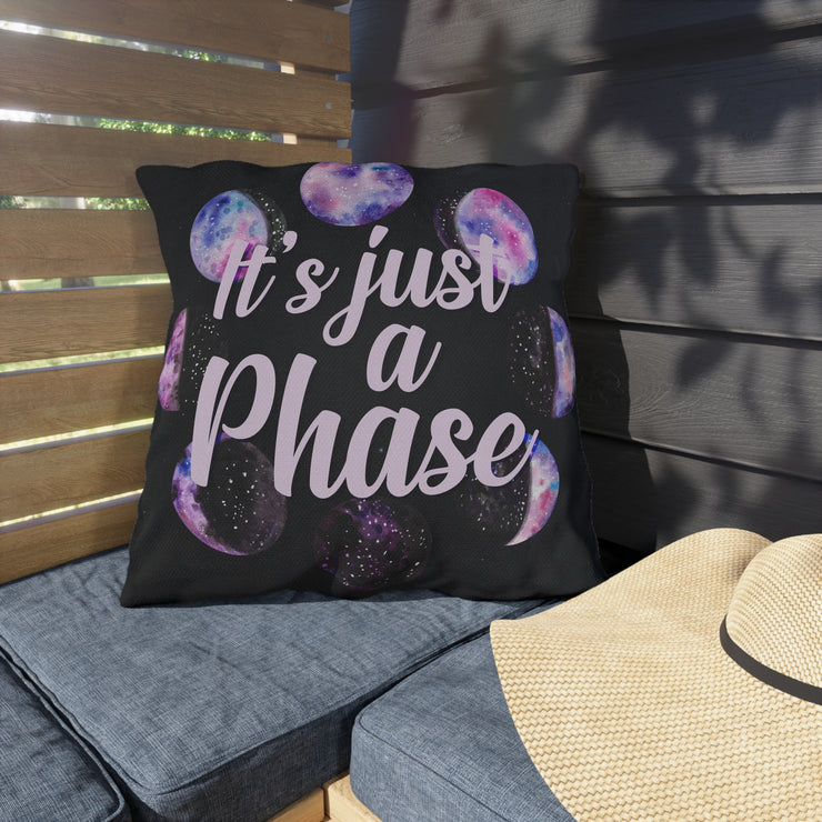 "It's Just a Phase" Outdoor Throw Pillows