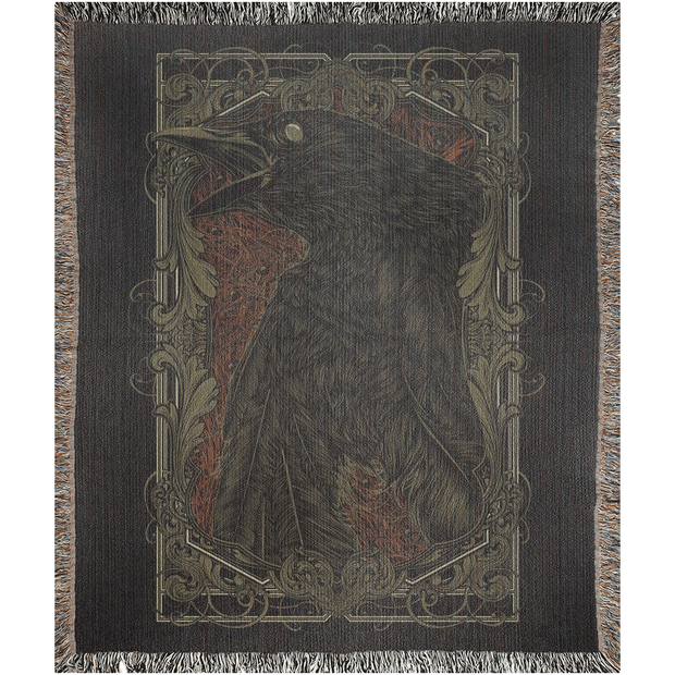 Death of a Crow Woven Throw Blanket