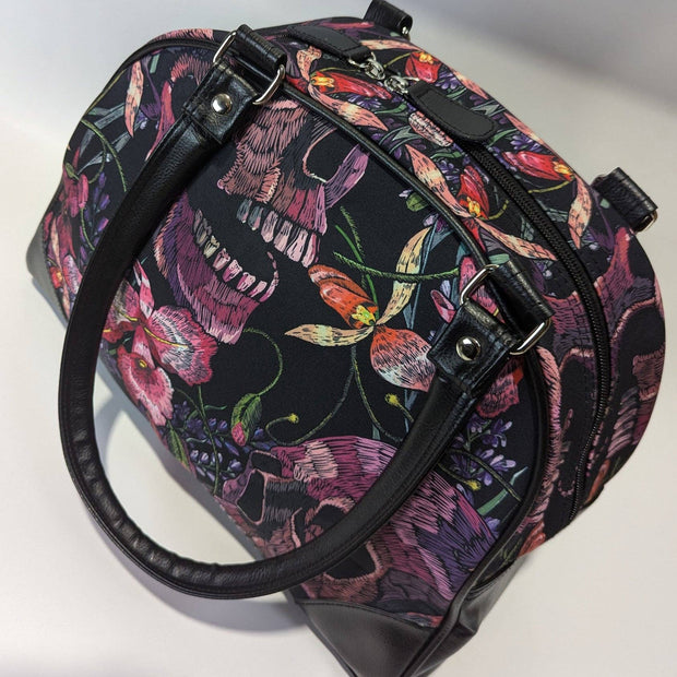 Skulls and Flowers Bowler Purse