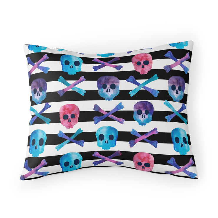 "Skulls and Stripes" Microfiber Pillow Shams