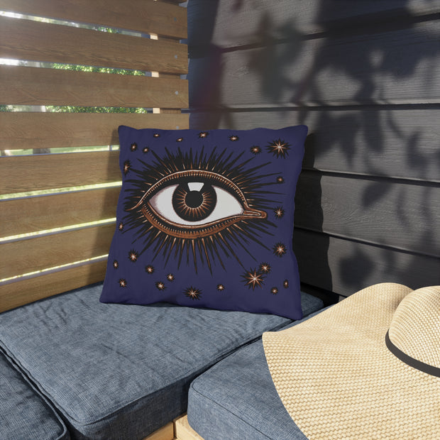 "All Seeing Eye" (Violet) Outdoor Throw Pillow