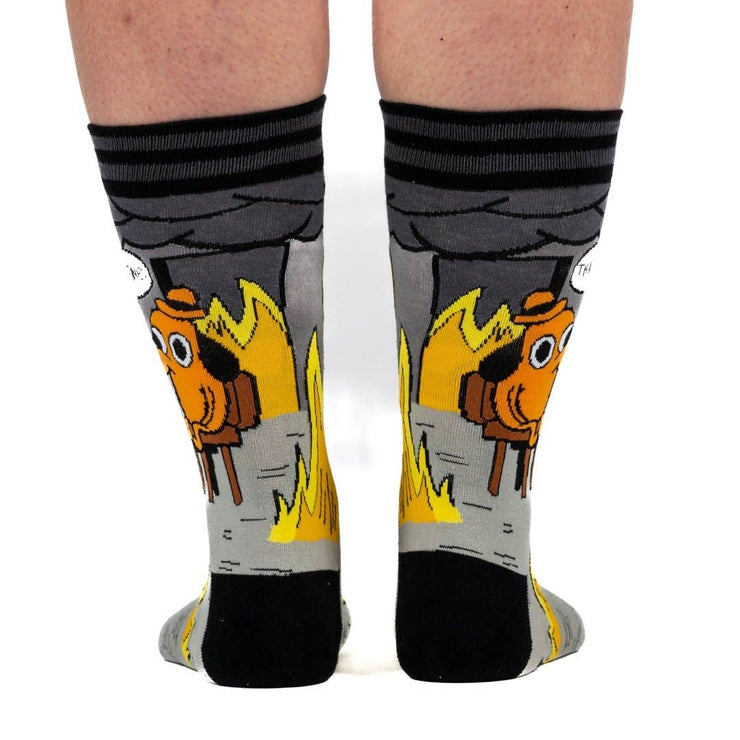 This is Fine: Noir Edition Crew Socks