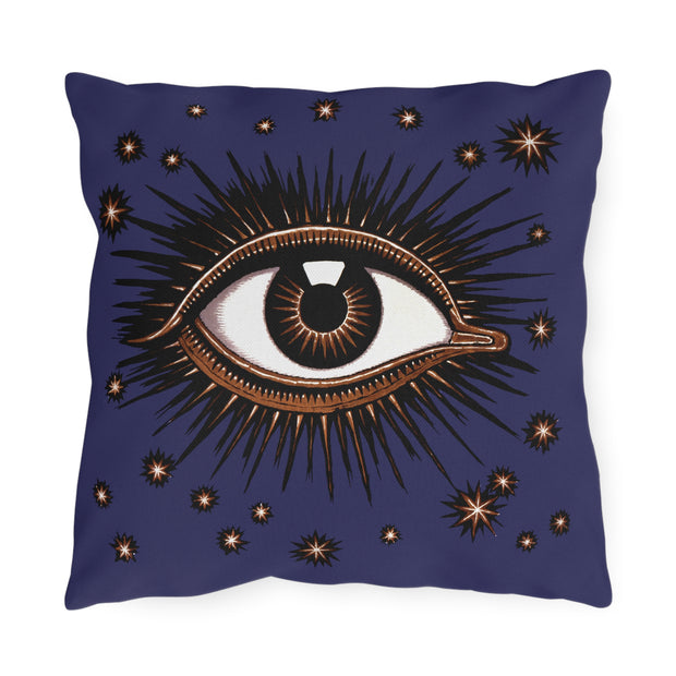 "All Seeing Eye" (Violet) Outdoor Throw Pillow