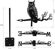 Black Cast Iron Weathervane - Owl