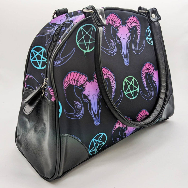Goat Skulls and Pentacles Bowler Purse