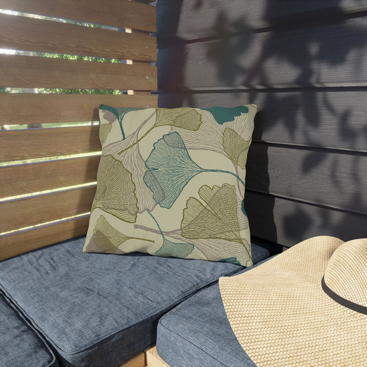 "Ginkgo Leaves" Outdoor Throw Pillows