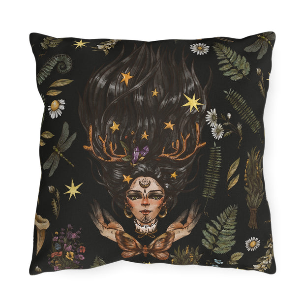 "Witch of the Wood" Outdoor Throw Pillows