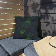 "Dark Monstera" Outdoor Throw Pillows