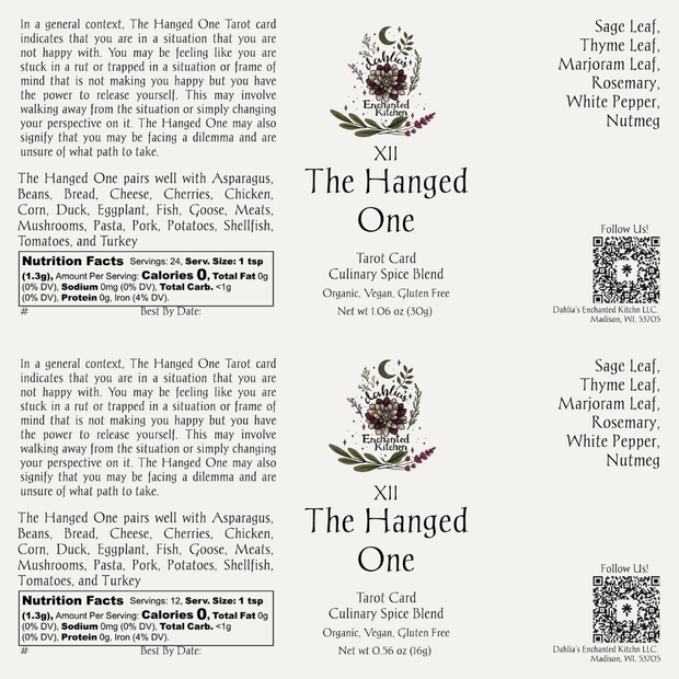 Tarot Card Spice Blend "The Hanged One" by Dahlia's Enchanted Kitchen