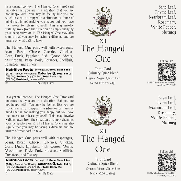 Tarot Card Spice Blend "The Hanged One" by Dahlia's Enchanted Kitchen