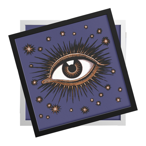 "All Seeing Eye" Square Framed Art Print - Violet