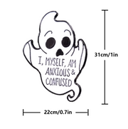 "Anxious & Confused" Ghost Enamel Lapel Pin