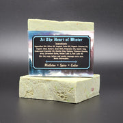 "At The Heart of Winter" Handmade Goat Milk Bar Soap (WINTER SEASONAL) Mistletoe Spice Cedar Scent Notes