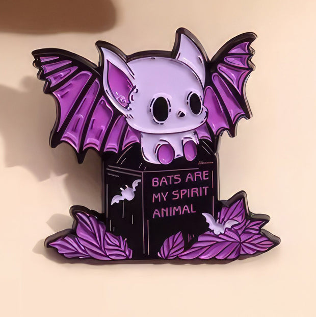 "Bats are my Spirit Animal" Cute Enamel Lapel Pin