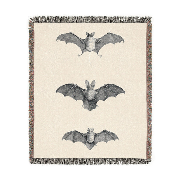 Bats of Egypt 100% Cotton Woven Throw Blanket