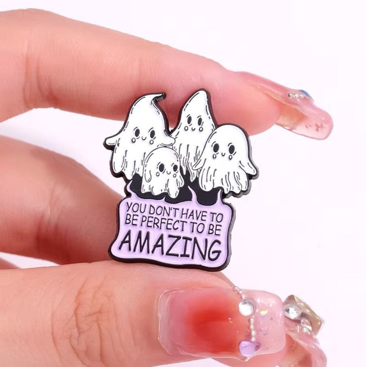 "Be Amazing" Ghost Enamel Lapel Pin