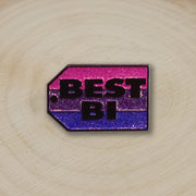 "Best Bi" Bisexual Pride Glitter Enamel Lapel Pin