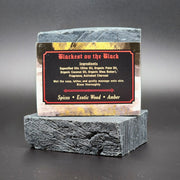 Blackest ov the Black Handmade Vegan Bar Soap Spices Exotic Wood Amber Unisex Scent Activated Charcoal Soap