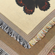 Butterfly Illustration 100% Cotton Woven Throw Blanket