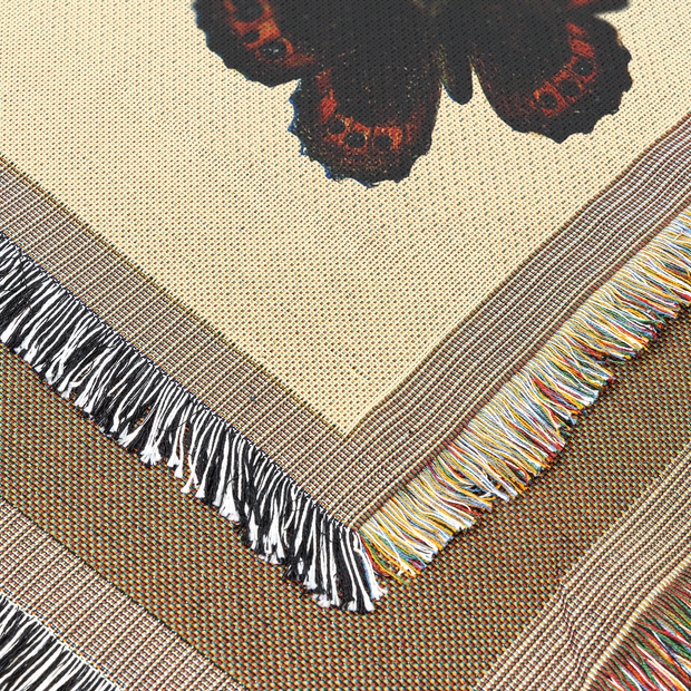 Butterfly Illustration 100% Cotton Woven Throw Blanket