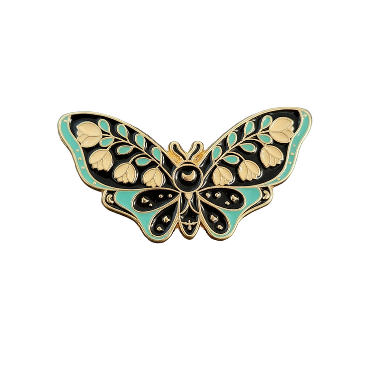 Floral Butterfly Enamel Lapel Pins