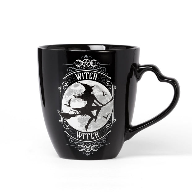 Flying Witch 12 oz Ceramic Mug by Alchemy Gothic