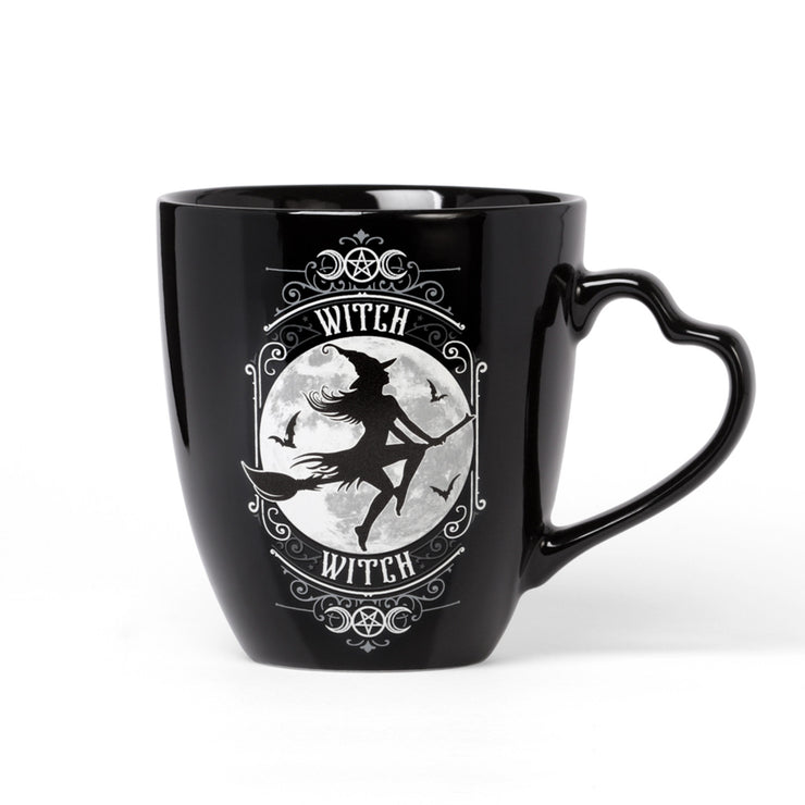 Flying Witch 12 oz Ceramic Mug by Alchemy Gothic