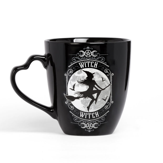 Flying Witch 12 oz Ceramic Mug by Alchemy Gothic