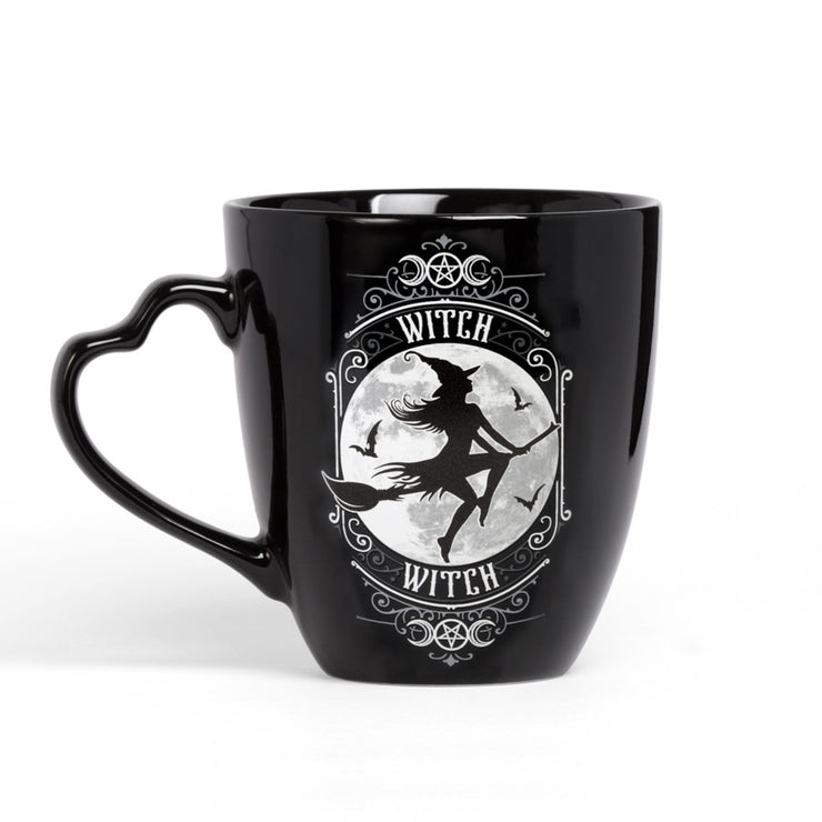 Flying Witch 12 oz Ceramic Mug by Alchemy Gothic