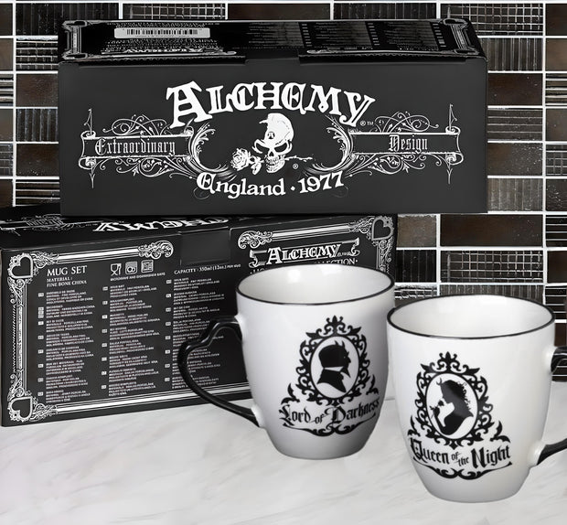 Queen & Lord 12 oz Ceramic Mug Set by Alchemy Gothic