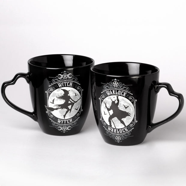 Witch & Warlock 12 oz Ceramic Mug Set by Alchemy Gothic