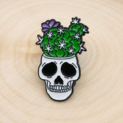 Cactus Skull Enamel Lapel Pin