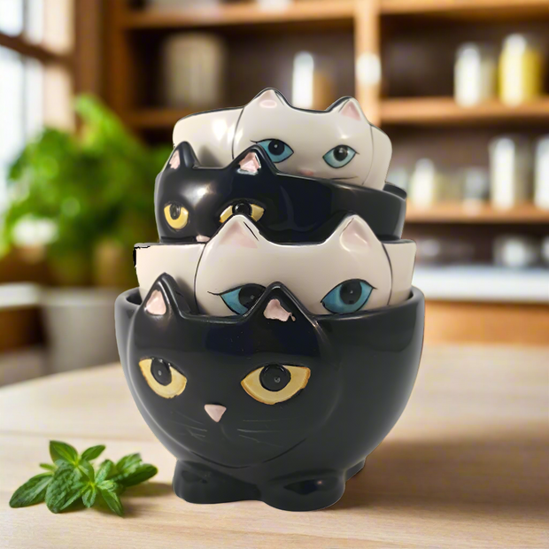 Ceramic Cats Measuring Cup Set