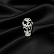 Coffin Skull Enamel Lapel Pin