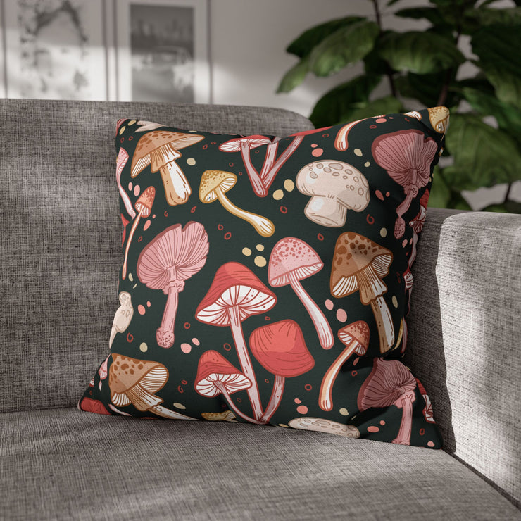 "Many Mushrooms" Throw Pillow