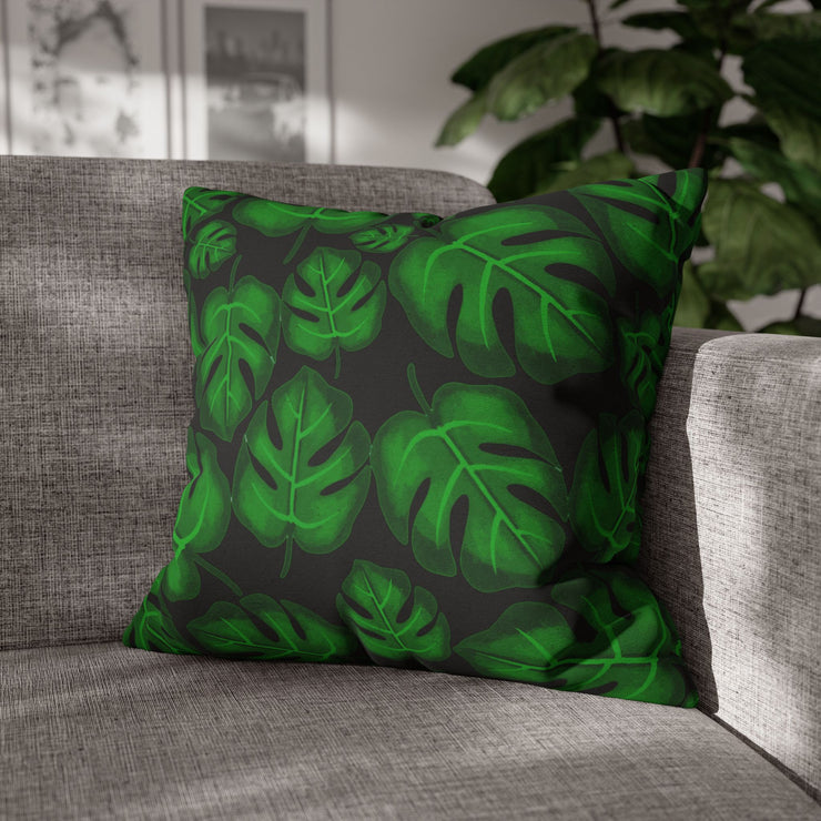 "Monstera Madness" Throw Pillow