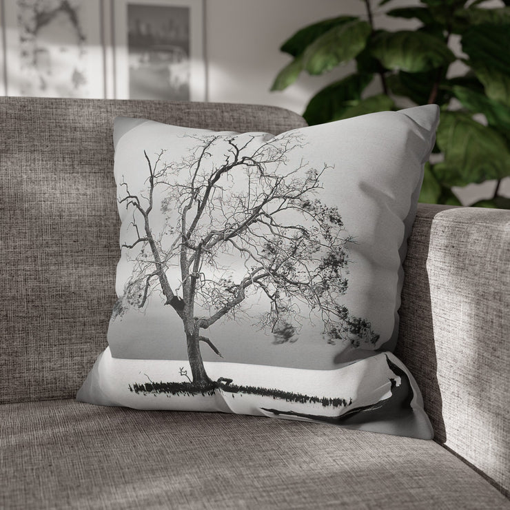 "Lone Tree in Water" Throw Pillow