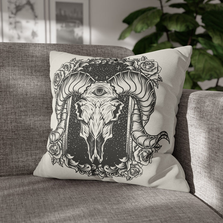 "Ram Skull" Throw Pillow