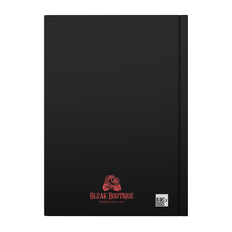Hardcover writing journal featuring a gothic-themed design. With a durable 5.75” x 8” (14.6 cm x 20.3 cm) premium hardcover and soft-touch matte laminate finish, this notebook merges elegance and functionality. It contains 75 perforated lined pages (150 writing surfaces), ideal for creative writing, note-taking, or sketching. Perfect for lovers of unique stationery and gothic aesthetics, this journal showcases timeless style and practicality in one.