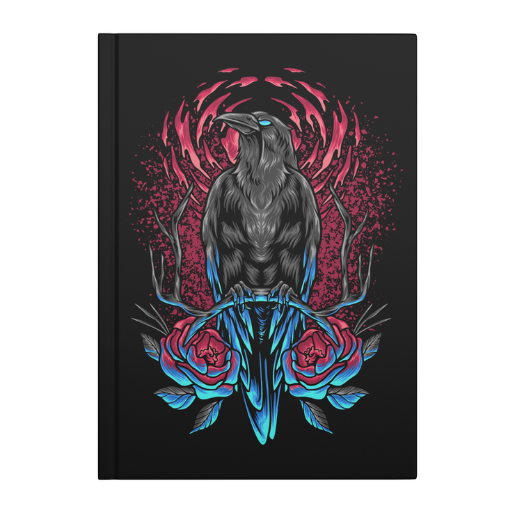Hardcover writing journal featuring a gothic-themed design. With a durable 5.75” x 8” (14.6 cm x 20.3 cm) premium hardcover and soft-touch matte laminate finish, this notebook merges elegance and functionality. It contains 75 perforated lined pages (150 writing surfaces), ideal for creative writing, note-taking, or sketching. Perfect for lovers of unique stationery and gothic aesthetics, this journal showcases timeless style and practicality in one.